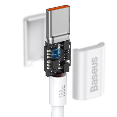 Baseus Superior sorozatú USB-C-USB-C kábel, 100 W, 1 m, fehér