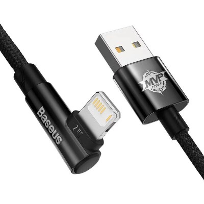 Baseus MVP 2 könyökkábel, tápkábel USB - Lightning csatlakozó, 1m, 20W, fekete