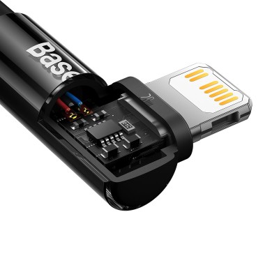 Baseus MVP 2 könyök kábel, tápkábel USB-C - Lightning csatlakozó, 1m, 20W, fekete
