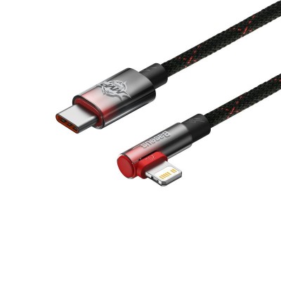 Baseus MVP 2 könyök kábel, tápkábel USB-C - Lightning csatlakozó, 2m, 20W, fekete-piros