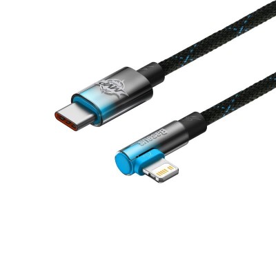 Baseus MVP 2 könyök kábel, tápkábel USB-C - Lightning csatlakozó, 2m, 20W,fekete-kék