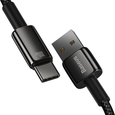 Baseus Tungsten Gold adatkábel, töltőkábel USB / USB-C, 100W, 1m (fekete)