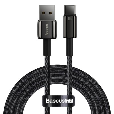 Baseus Tungsten Gold adatkábel, töltőkábel USB / USB-C, 100W, 2m (fekete)