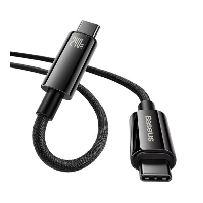 Baseus Tungsten Gold USB-C - USB-C kábel, 240W 1 m (fekete)