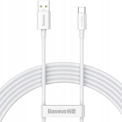Baseus Superior Series SUPERVOOC gyorstöltő adatkábel USB - USB-C 65W, 2 m, fehér