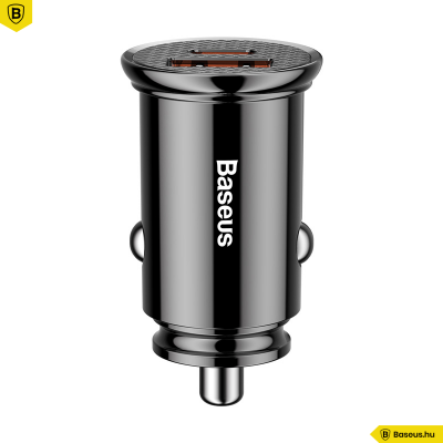 Baseus autós töltő USB/USB-C 30W Circular - Fekete
