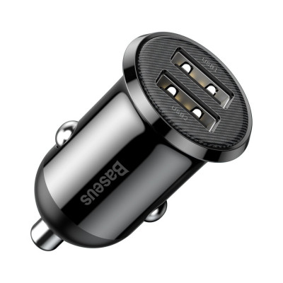 Baseus Grain Pro 2x USB 4.8A autós töltő - fekete