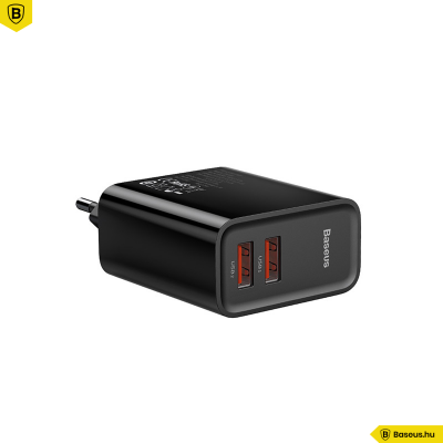 Baseus Speed Dual USB QC3.0 30W hálózati töltő - fekete