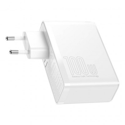 Baseus GaN2 Pro fali töltő, 2x USB + 2x USB-C, 100W, EU, fehér