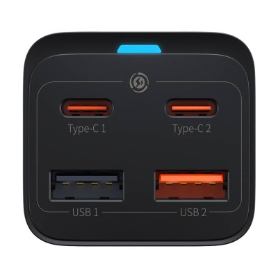 Baseus gyorstöltő GaN3 Pro, 2x USB-C, 2x USB, 65W (fekete)