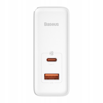 Baseus GaN5 Pro USB-C + USB hálózati töltő, 100W + 1m USB-C kábel (fehér)