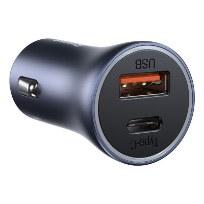 Baseus Golden Contactor Pro autós töltő, USB + USB-C, QC4.0 +, PD, SCP, 40 W, szürke
