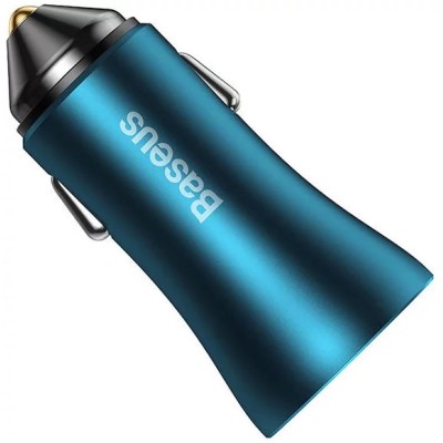 Baseus Golden Contactor Max autós töltő, USB + USB-C, 60W (kék)