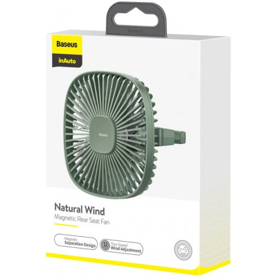 Baseus Natural Wind mágneses autós ventilátor fejtámlához, zöld