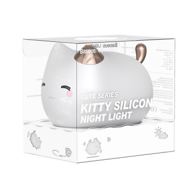 Baseus Cute Series cica alakú éjjeli lámpa, fehér