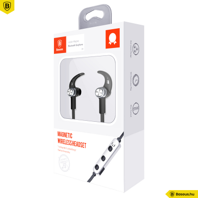 Baseus Licolor B11 mágneses sztereó Bluetooth sport fülhallgató, headset - Ezüst és Fekete