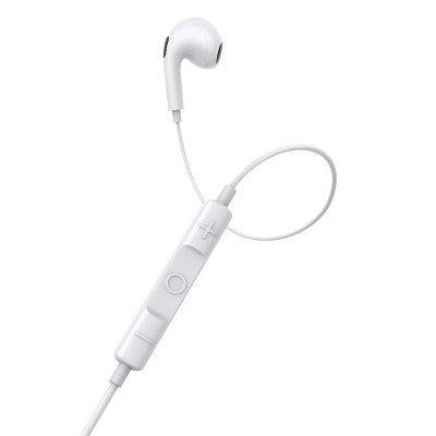 Baseus Encok H17 vezetékes fülhallgató, 3,5 mm-es minijack, fehér