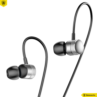 Baseus Encok H04 vezetékes fülhallgató/headset - Fekete-ezüst