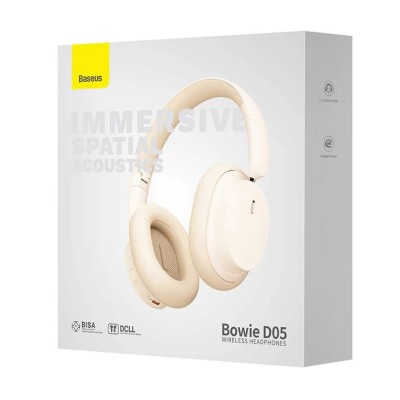Baseus Bowie D05 Wireless fejhallgató Bluetooth 5.3 (krémfehér)