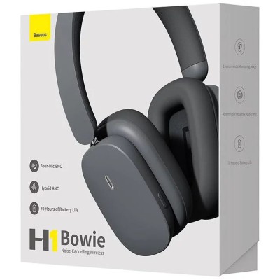 Baseus Bowie H1 Bluetooth 5.2 fejhallgató (szürke)