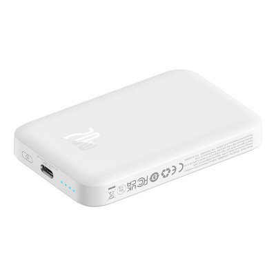 Baseus Magnetic Mini, Powerbank MagSafe, 6000mAh, USB-C, 20W (fehér)
