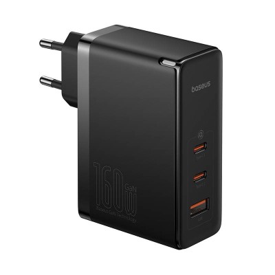 Baseus GaN5 Pro Gyorstöltő, 2xUSB-C, USB, 160W (fekete)