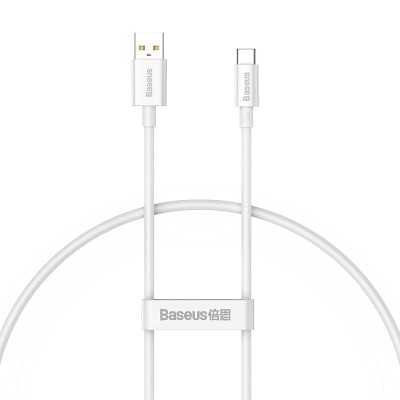 Baseus Superior USB - USB-C kábel, 100W, 0.25 m (fehér)