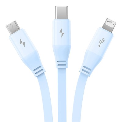 Baseus töltőkábel 3 az 1-ben USB - USB-C, USB-Micro, Lightning, 3,5A, 1.1m (kék)