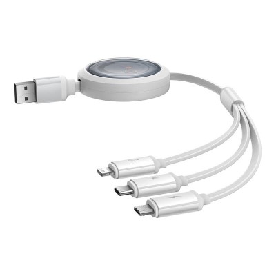 Baseus Free2Draw  Gyorstöltő Kábel USB – USB-C/Micro USB/Lightning,3.5A,1.1 m (fehér)