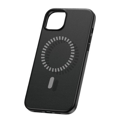 Baseus Fauxther Series Mágneses (MagSafe) telefontok iPhone 15 (fekete)