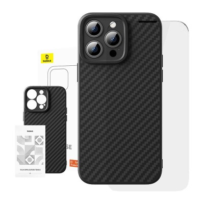 Baseus Synthetic Fiber Series (MagSafe) telefontok iPhone 15 Pro + edzett üveg