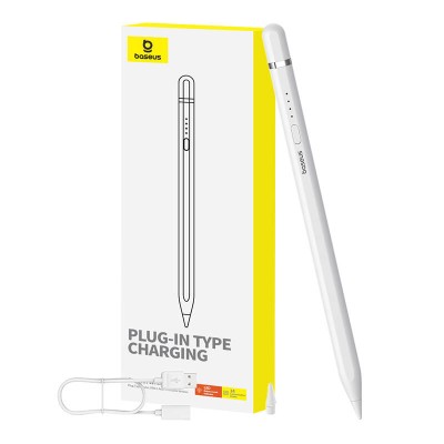 Baseus Stylus Smooth Writing Series ceruza, vezeték nélküli töltéssel, aktív változat USB-C csatlakozóval (fehér)