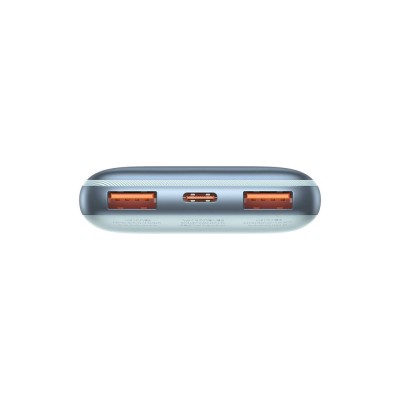 Baseus Bipow Pro Powerbank 10000mAh, 2xUSB, USB-C, 22,5W + USB-C kábel (kék)