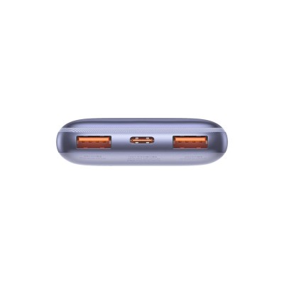 Baseus Bipow Pro Powerbank 10000mAh, 2xUSB, USB-C, 20W + USB-C kábel (lila)