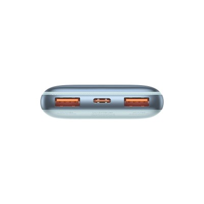 Baseus Bipow Pro Powerbank 10000mAh, 2xUSB, USB-C, 20W + USB-USB-C kábel (kék)