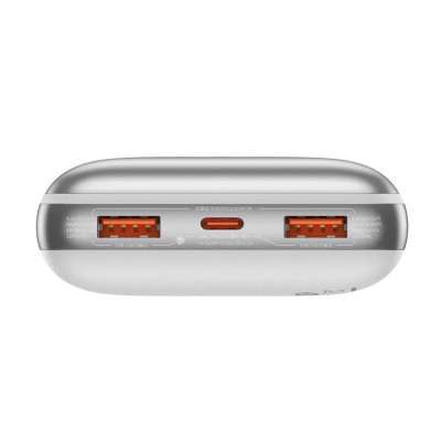 Baseus Bipow Pro Powerbank 20000mAh, 2xUSB, USB-C, 22.5W  + USB-USB-C 3A kábel (fehér)