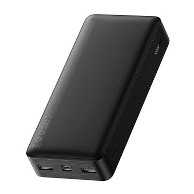 Baseus Bipow Powerbank, 2x USB, USB-C, Micro USB, 20000mAh, 15W (fekete)