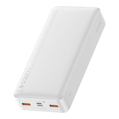 Baseus Bipow Powerbank, 2x USB, USB-C, Micro USB, 20000mAh, 20W (fehér)