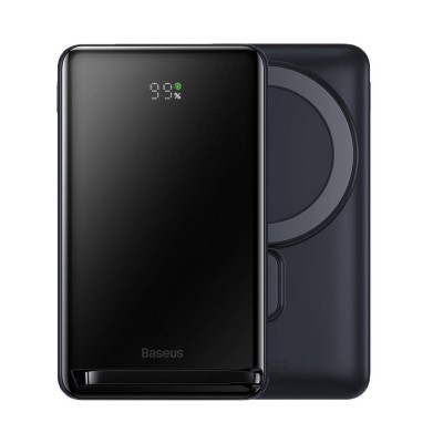 Baseus PowerBank MagSafe mágneses vezeték nélküli töltő, 10000mAh, 20W, fekete + USB-C kábel, fekete