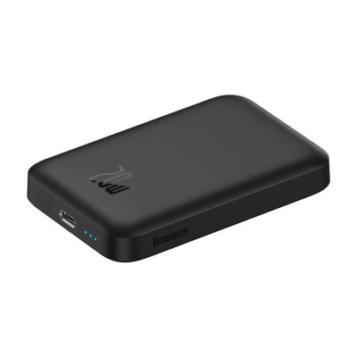 Baseus Magnetic Powerbank 6000mAh 20W + USB-C kábel, 60W, 50 cm, fekete