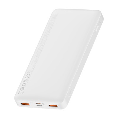 Baseus Bipow PowerBank 10000mAh, 2xUSB, USB-C, 20W (fehér)