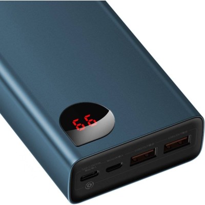 Baseus Adaman power bank 2x USB / USB-C / micro USB, 20000mAh, 65W, QC 4.0, PD, kék