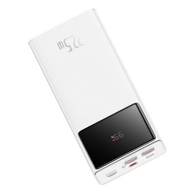 Baseus Star-Lord Powerbank, 30000mAh, USB, USB-C, 22.5W (fehér) + USB kábel
