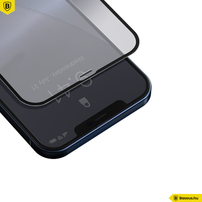 Baseus iPhone 12 Pro Max 0,23mm kijelzővédő üvegfólia (2db/cs.) - Fekete