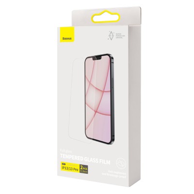 Baseus Tempered Glass 0.3mm kijelzővédő üvegfólia iPhone 13/13 Pro készülékhez (2db)
