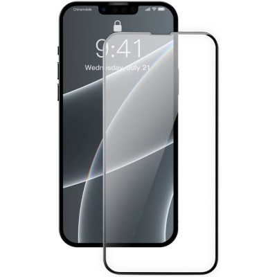Baseus 0.3mm-es kijelzővédő üvegfólia edzett üveg iPhone 13/13 Pro készülékhez (2 db) fekete