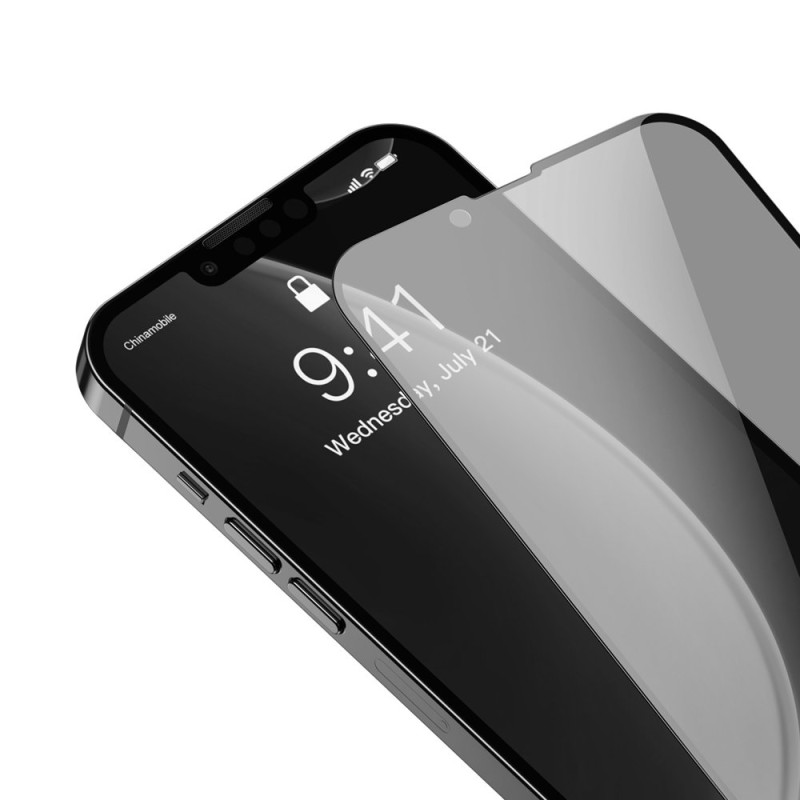 Baseus Anti-spy kijelzővédő üvegfólia 0.3mm iPhone 13/13 Pro készülékhez (2db)