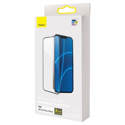 Baseus kijelzővédő üvegfólia Tempered Glass 0.23mm iPhone 13 Pro Max (2db)