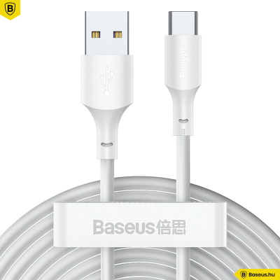 Baseus Simple Wisdom USB-C adat/töltőkábel PD 40W 5A 1,5m (2db/cs.) - Fehér