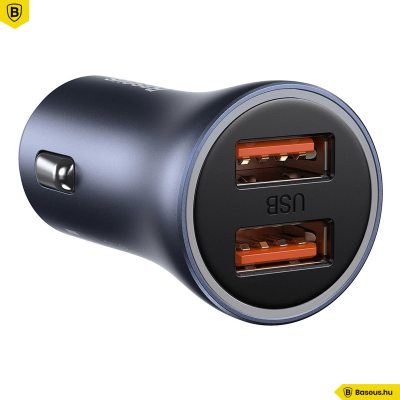 Baseus Golden gyors autós töltő 2x USB 40W SCP, FCP, AFC + USB-C kábel - szürke
